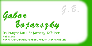 gabor bojarszky business card